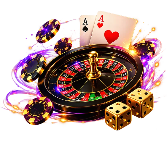 Ruleta, cartas y fichas de casino