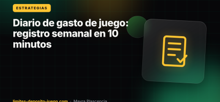 Diario de gasto de juego: registro semanal en 10 minutos