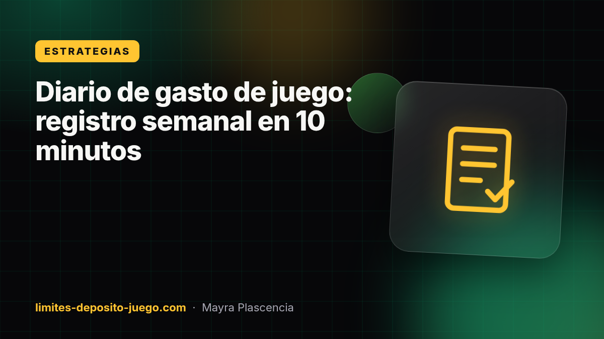 Diario de gasto de juego: registro semanal en 10 minutos